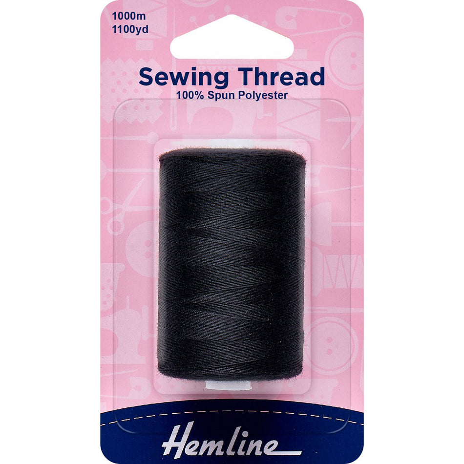 Hemline 100% Polyester Sewing Thread Black
