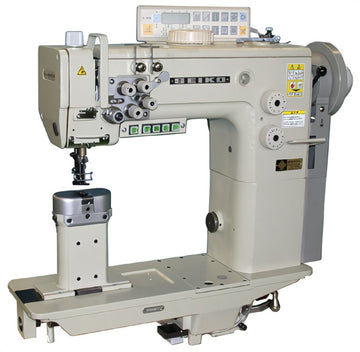 Seiko BBWP-28BL Double Needle High speed, Post bed, Compound feed and walking foot, Large vertical axis hook, Reverse stitch, Lockstitch machine - My Sewing Mall