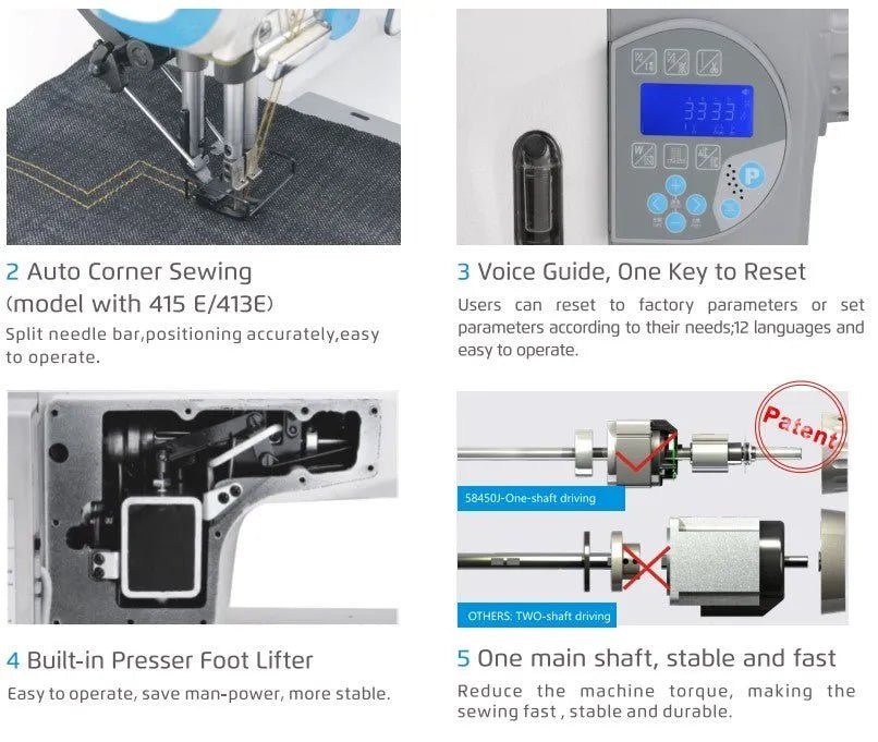 Jack 58450J - A Computerized Double Needle Lockstitch Machine (Complete Set) - My Sewing Mall