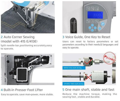 Jack 58450J - A Computerized Double Needle Lockstitch Machine (Complete Set) - My Sewing Mall