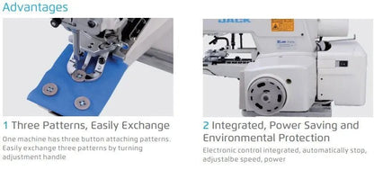 Jack JK - T1377E Integrated Electronic Button Sewing Machine (Complete Set) - My Sewing Mall