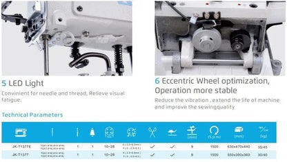 Jack JK - T1377E Integrated Electronic Button Sewing Machine (Complete Set) - My Sewing Mall