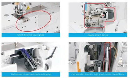 Jack W4 - D - 01GBX356 3 - Needle 5.6mm Flatbed Coverstitch Industrial Sewing Machine (Compete Set) - My Sewing Mall