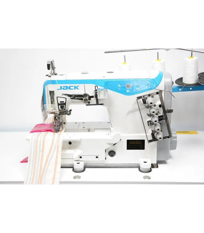 Jack W4 - D - 01GBX356 3 - Needle 5.6mm Flatbed Coverstitch Industrial Sewing Machine (Compete Set) - My Sewing Mall