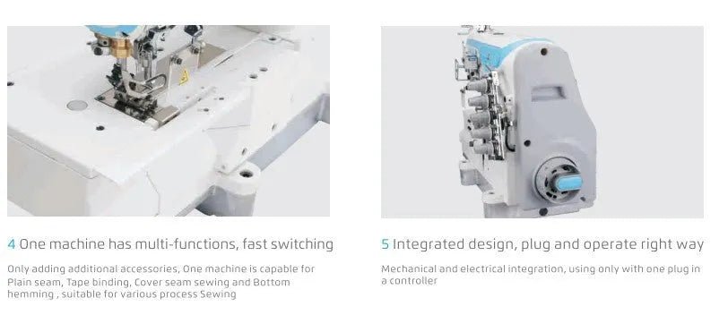 Jack W4 - D - 01GBX356 3 - Needle 5.6mm Flatbed Coverstitch Industrial Sewing Machine (Compete Set) - My Sewing Mall