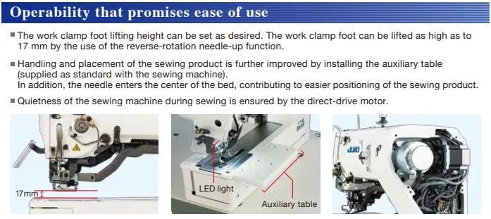 Juki LBH - 1790 - S Computer - Controlled, High - speed, Buttonholing Machine (Complete Set) - My Sewing Mall