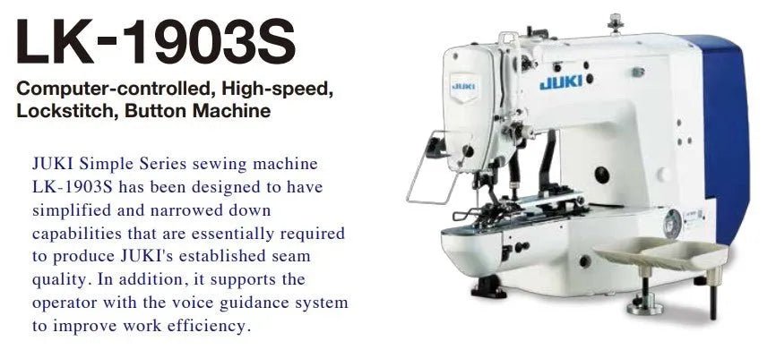 Juki LK - 1903SS Button Attaching Machine (Complete Set) (2 Months Lead Time After 100% Advance Payment Received) - My Sewing Mall