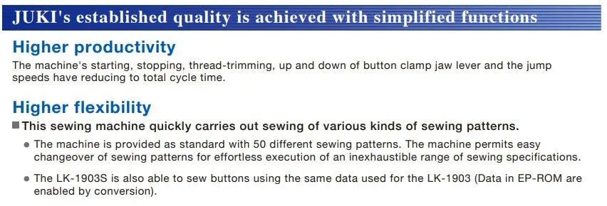 Juki LK - 1903SS Button Attaching Machine (Complete Set) (2 Months Lead Time After 100% Advance Payment Received) - My Sewing Mall