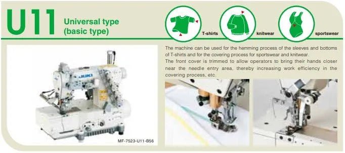 Juki MF7523 - U11B56 Flat - Bed Interlock Sewing Machine (Complete Set) - My Sewing Mall