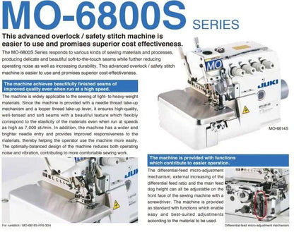 Juki MO - 6814 High - Speed, 2 Needle, 4 Thread Over Lock Sewing Machine Complete Set - My Sewing Mall