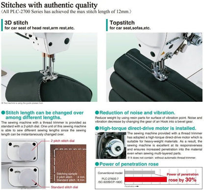 JUKI PLC - 2710 Post - Bed Walking Foot Lockstitch Sewing Machine (Complete Set) - My Sewing Mall