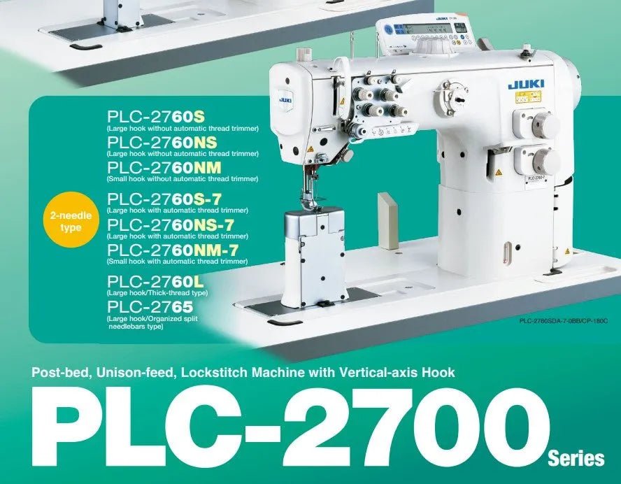 JUKI PLC - 2760 - 7 Heavy - Duty Double - Needle Post - Bed Lockstitch Sewing Machine (Complete Set) - My Sewing Mall