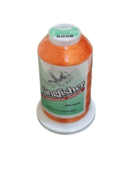 King Fisher Embroidery Thread 4000m 6098 Bright Orange - My Sewing Mall