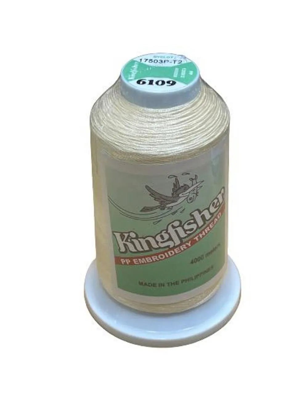 King Fisher Embroidery Thread 4000m 6109 Cream White - My Sewing Mall