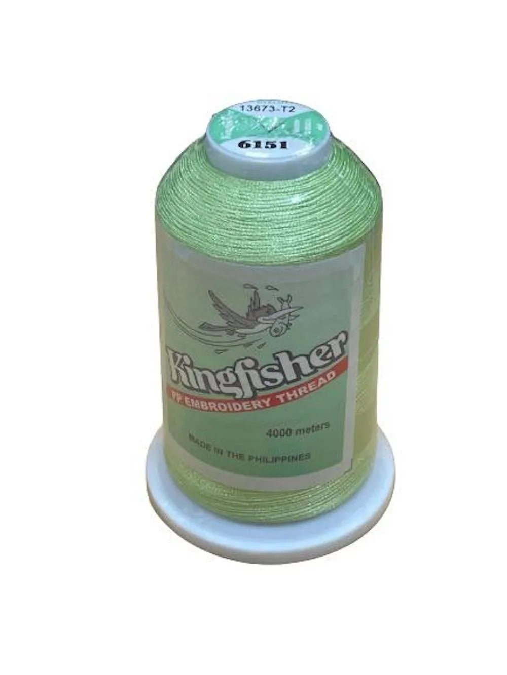 King Fisher Embroidery Thread 4000m 6151 Spring Green - My Sewing Mall