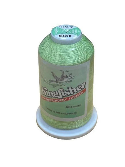 King Fisher Embroidery Thread 4000m 6151 Spring Green - My Sewing Mall