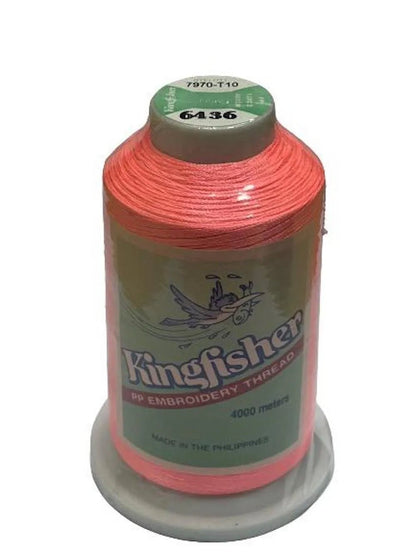 King Fisher Embroidery Thread 4000m 6436 Peach Coral - My Sewing Mall