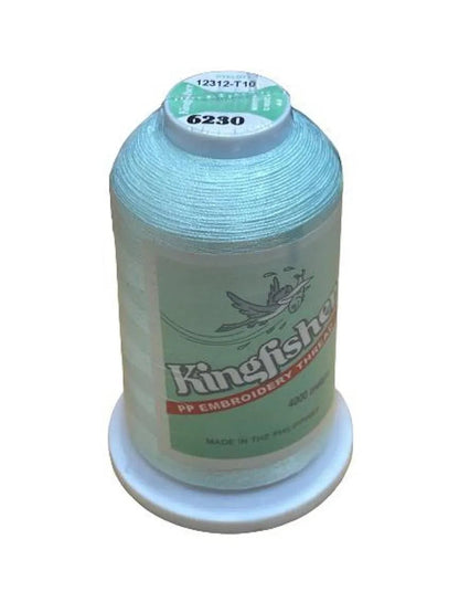Kingfisher Embroidery Thread 4000m 6230 – Soft Aqua - My Sewing Mall