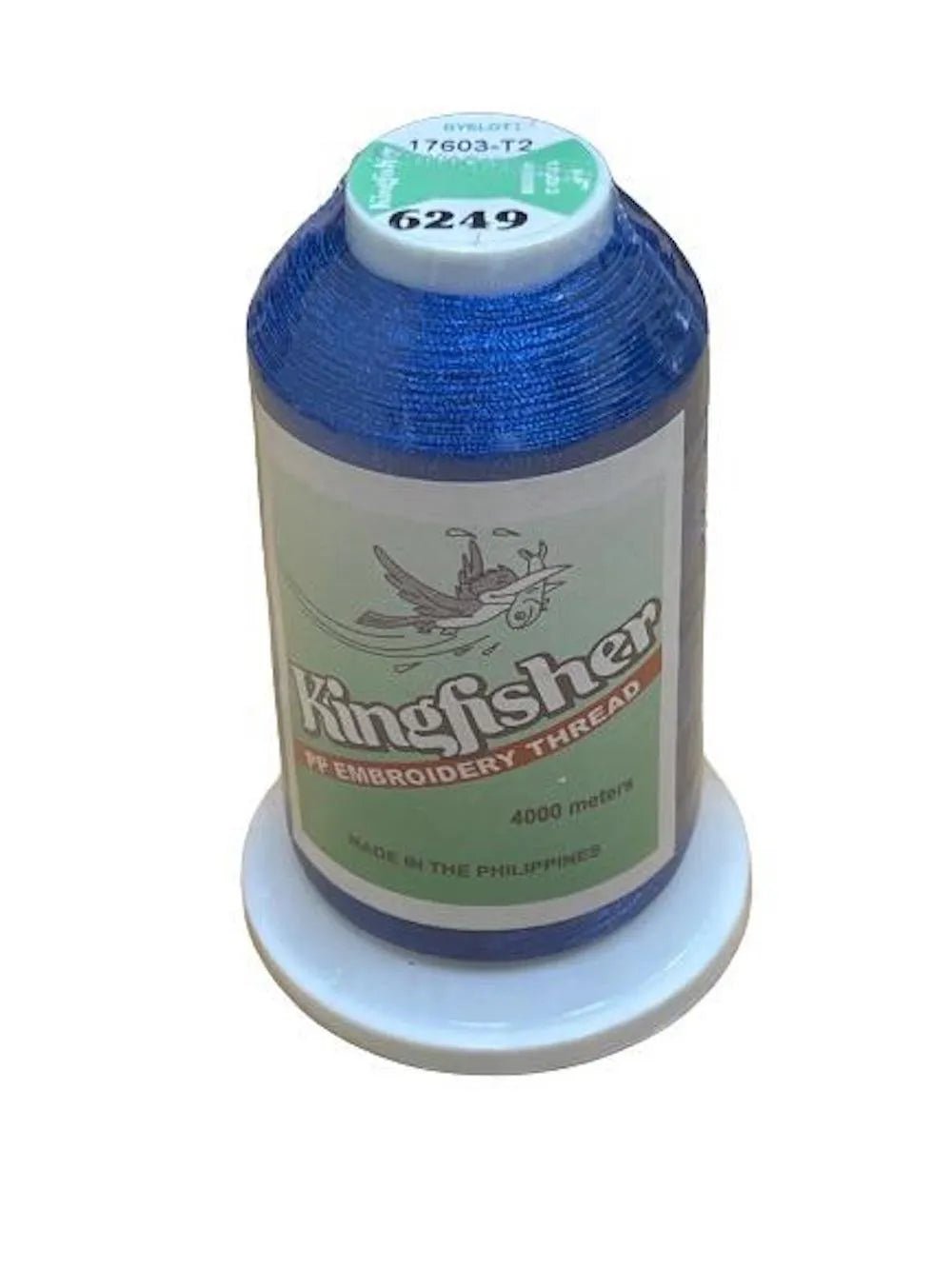 Kingfisher Embroidery Thread 4000m Deep Blue 6249 - My Sewing Mall