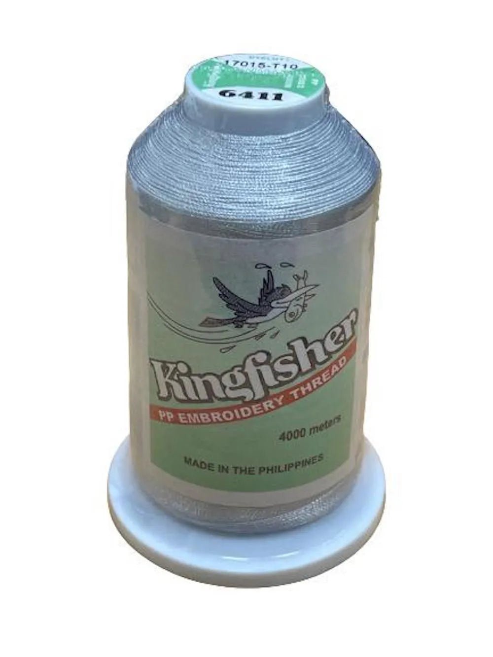 Kingfisher Embroidery Thread 4000m Frosted Silver 6411 - My Sewing Mall