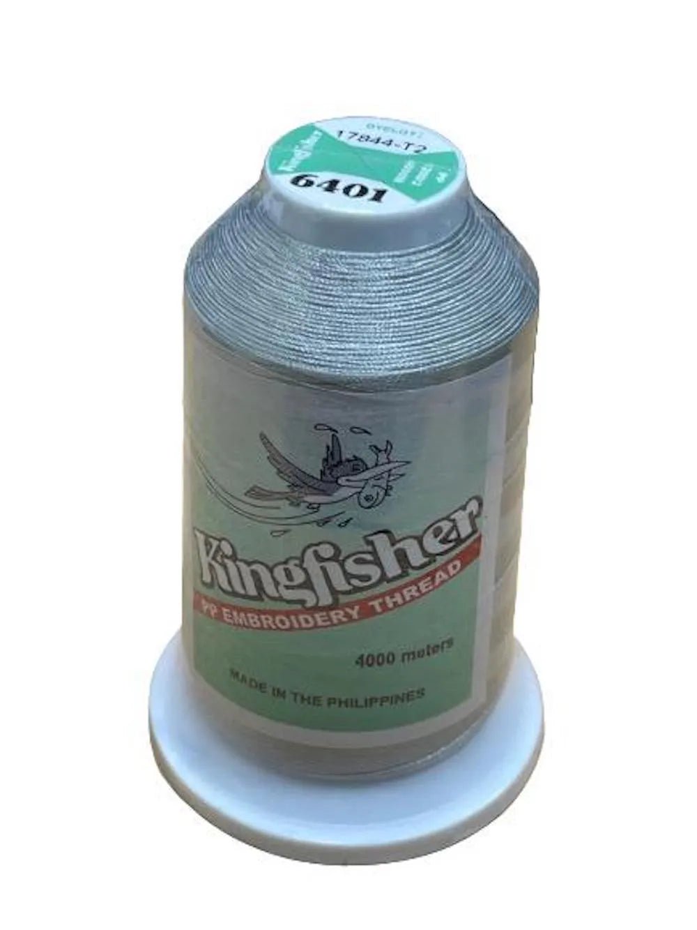Kingfisher Embroidery Thread 4000m Silver Gray 6401 - My Sewing Mall
