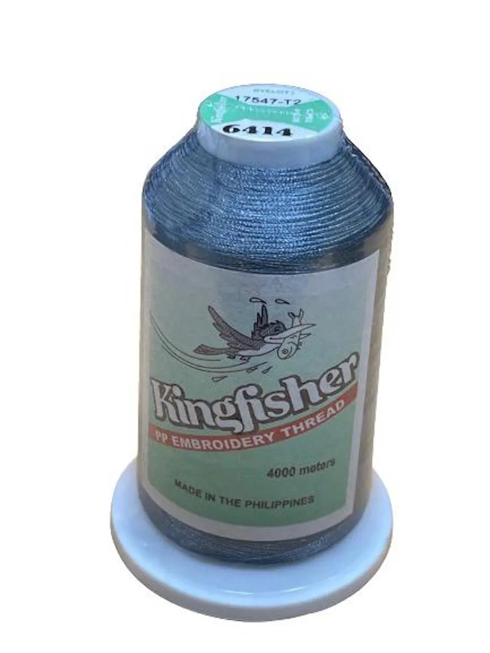 Kingfisher Embroidery Thread 4000m Steel Gray 6414 - My Sewing Mall