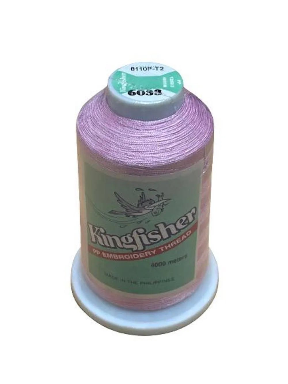 Kingfisher Polyester Embroidery Thread 4000m - Soft Lavender Pink 6033 - My Sewing Mall