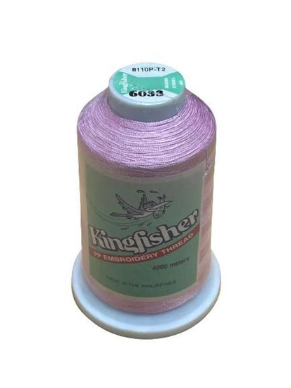 Kingfisher Polyester Embroidery Thread 4000m - Soft Lavender Pink 6033 - My Sewing Mall
