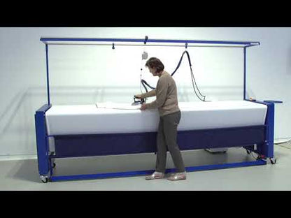 Eisenkolb DEKO-2000: Professional Curtain Ironing Table with Rotating Surface and Steam Suction