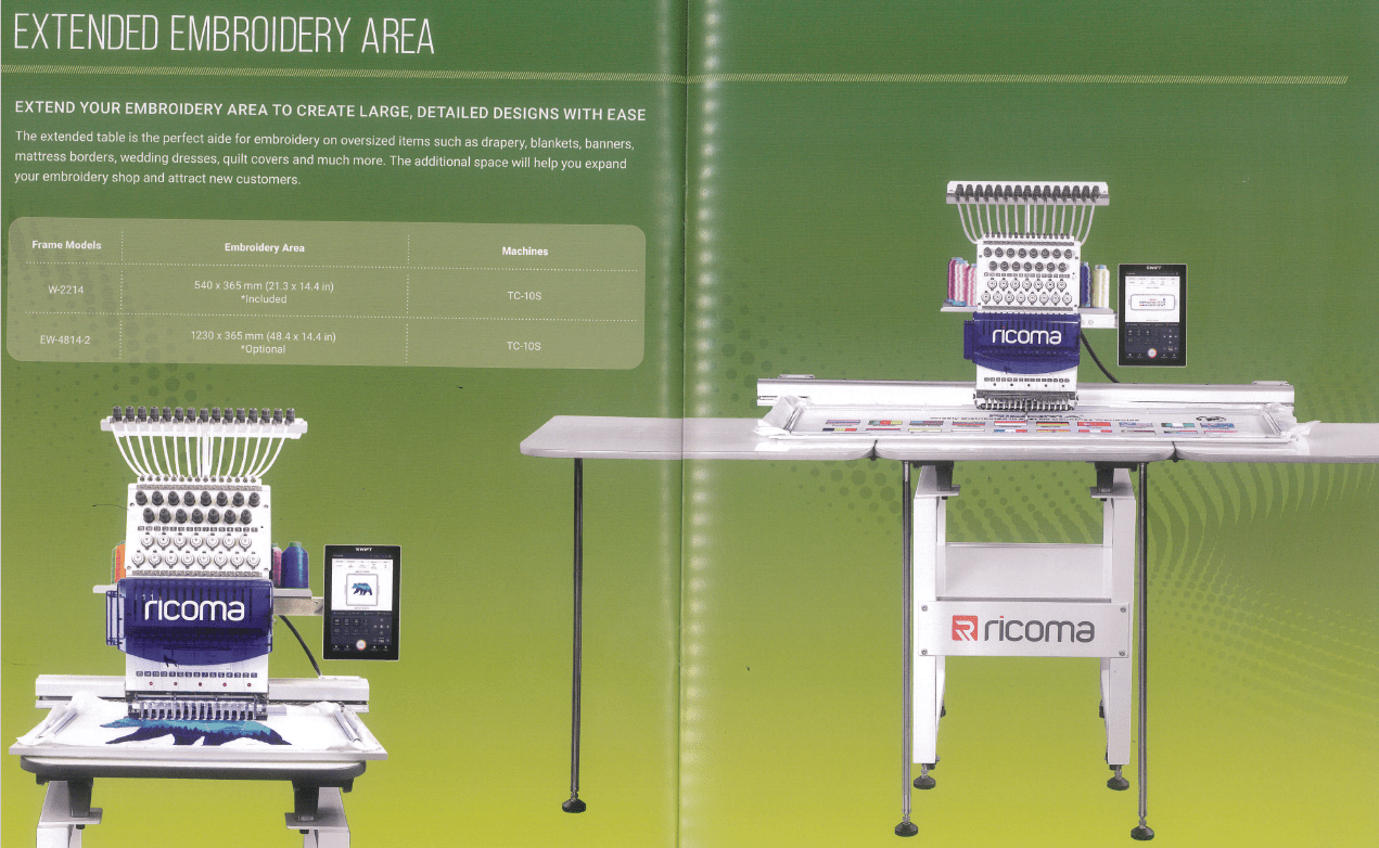 Ricoma 1201 TC 10S Embroidery Machine - My Sewing Mall