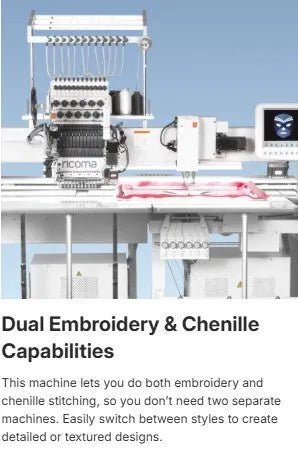 Ricoma MCC - 061201 Embroidery and Chenille Combo Machine - My Sewing Mall