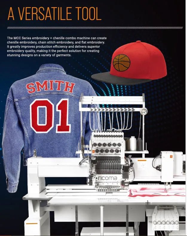 Ricoma MCC - 061201 Embroidery and Chenille Combo Machine - My Sewing Mall