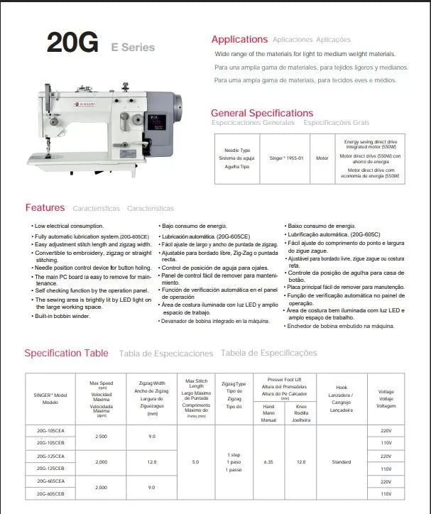 Singer 20G - 105C ZigZag Sewing Machine Complete Set - My Sewing Mall