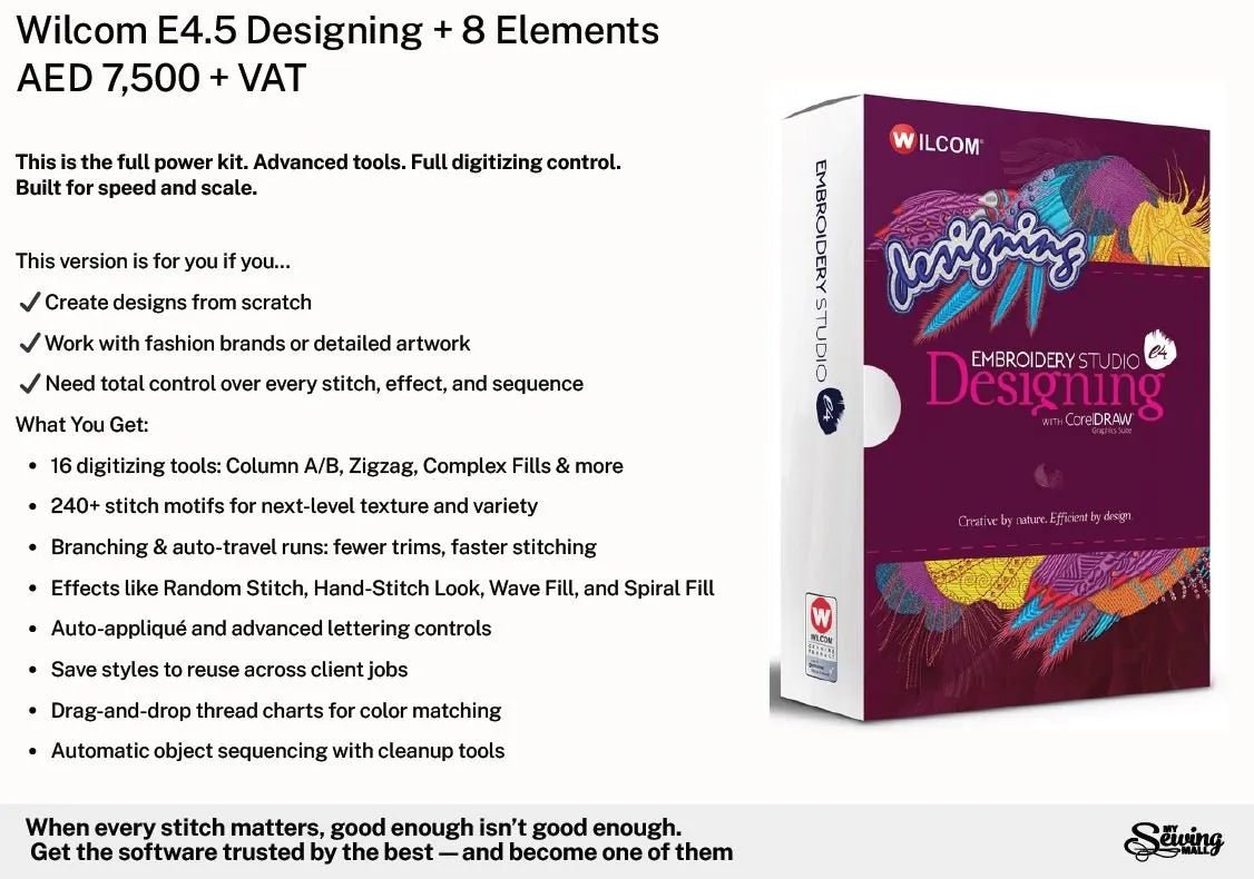 Wilcom E4.5 DESIGNING Embroidery Software - My Sewing Mall
