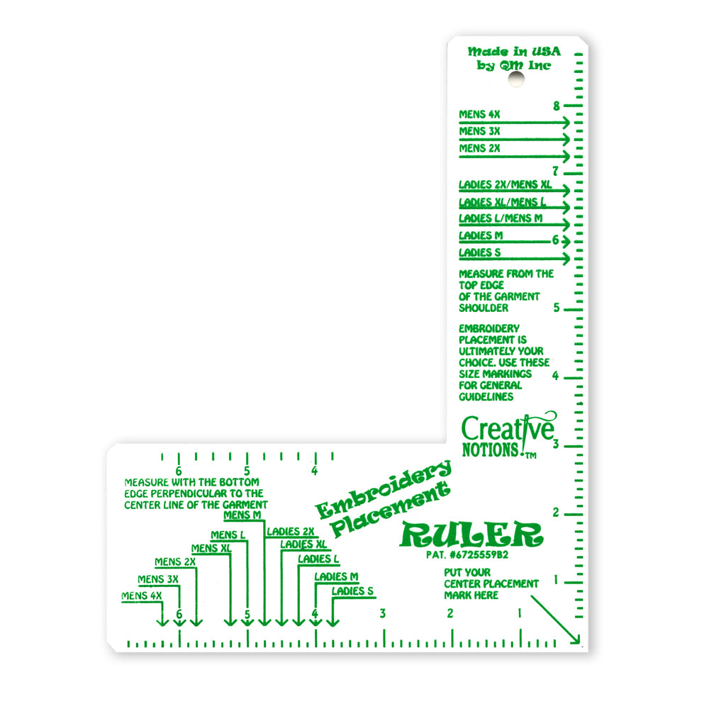 Creative Notion Embroidery Placement Ruler - My Sewing Mall