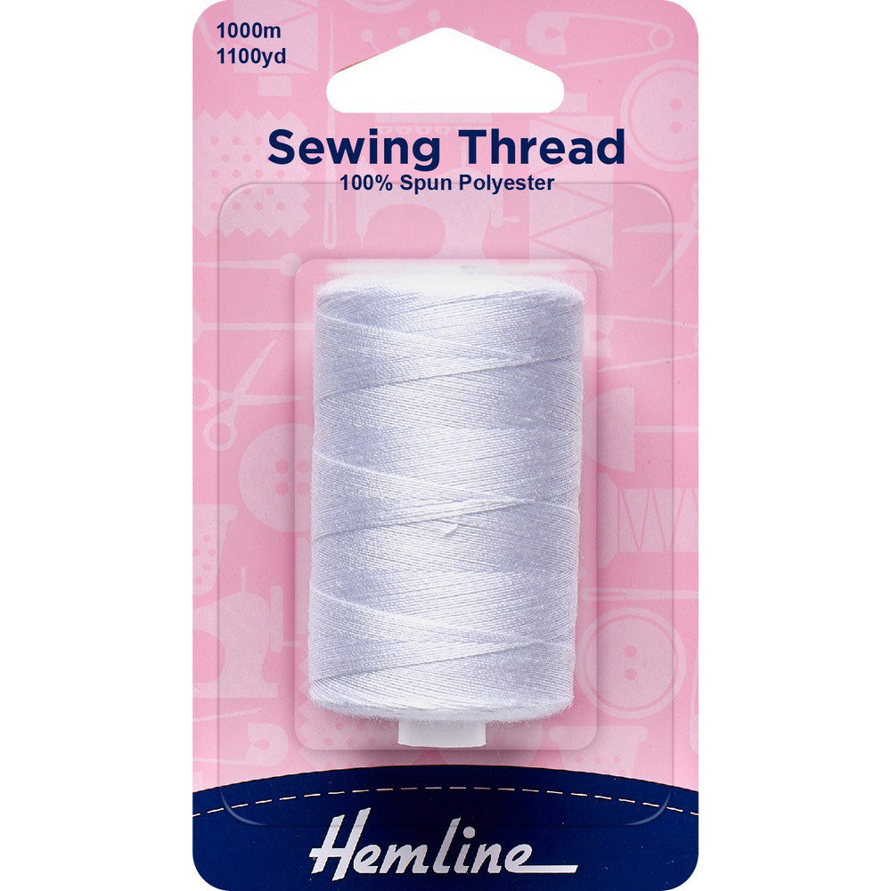 Hemline 100% Polyester Sewing Thread White - My Sewing Mall