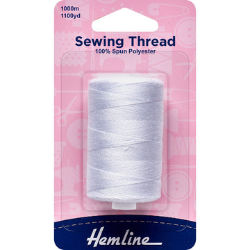 Hemline 100% Polyester Sewing Thread White - My Sewing Mall