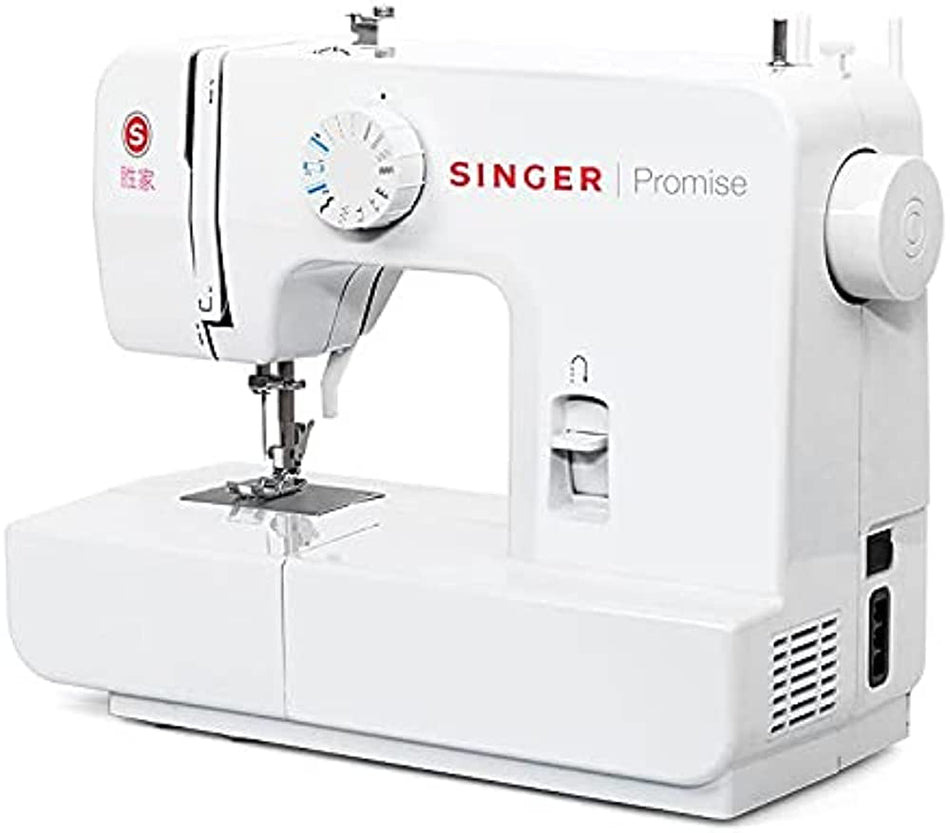 Singer Promise 1408 Automatic Zig-Zag Electric Sewing Machine, 8 Built-in Stitches, 24 Stitches Functions (White) Metal Frame