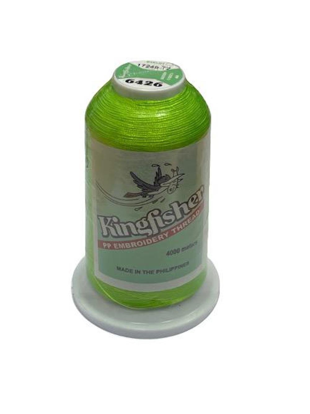 King Fisher Embroidery Thread 4000m 6426 Lime Green - My Sewing Mall