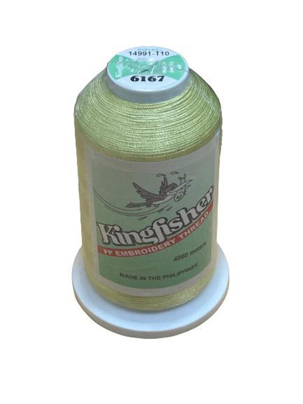 King Fisher Embroidery Thread 4000m Pale Lemon Lime (6167) - My Sewing Mall