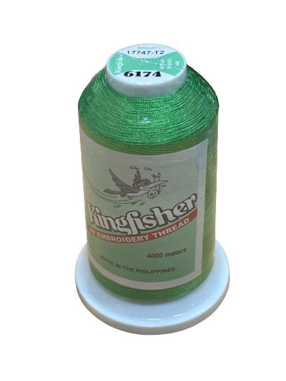 Kingfisher Embroidery Thread 4000m 6174 – Bright Leaf Green - My Sewing Mall