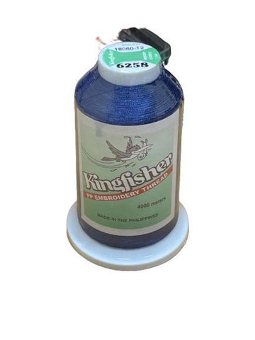 Kingfisher Embroidery Thread 4000m Royal Blue 6258 - My Sewing Mall