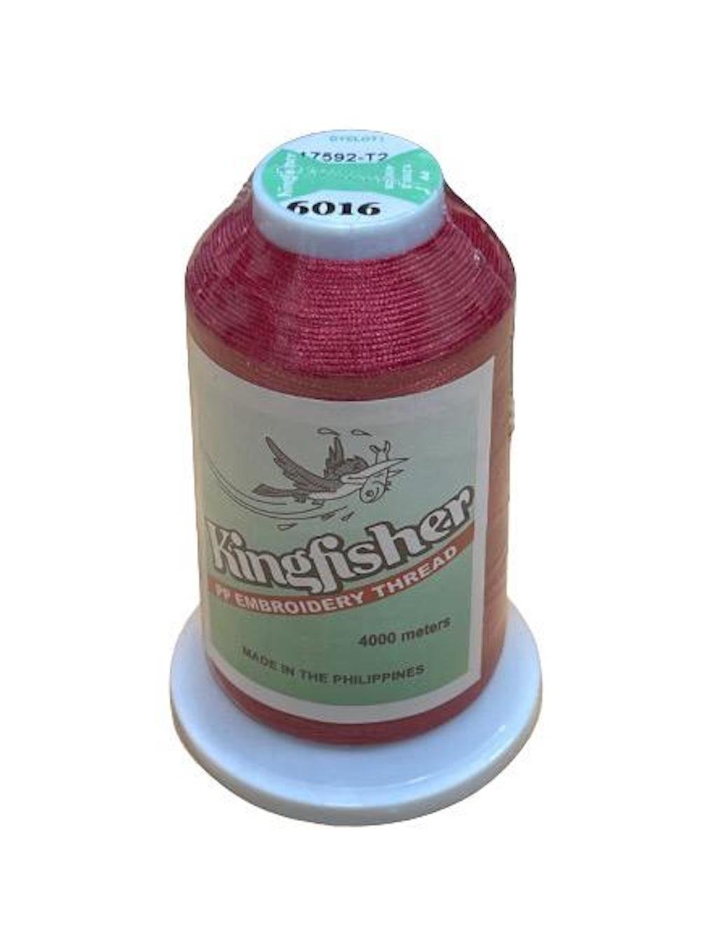 Kingfisher Polyester Embroidery Thread 4000m - Burgundy Red 6016 - My Sewing Mall