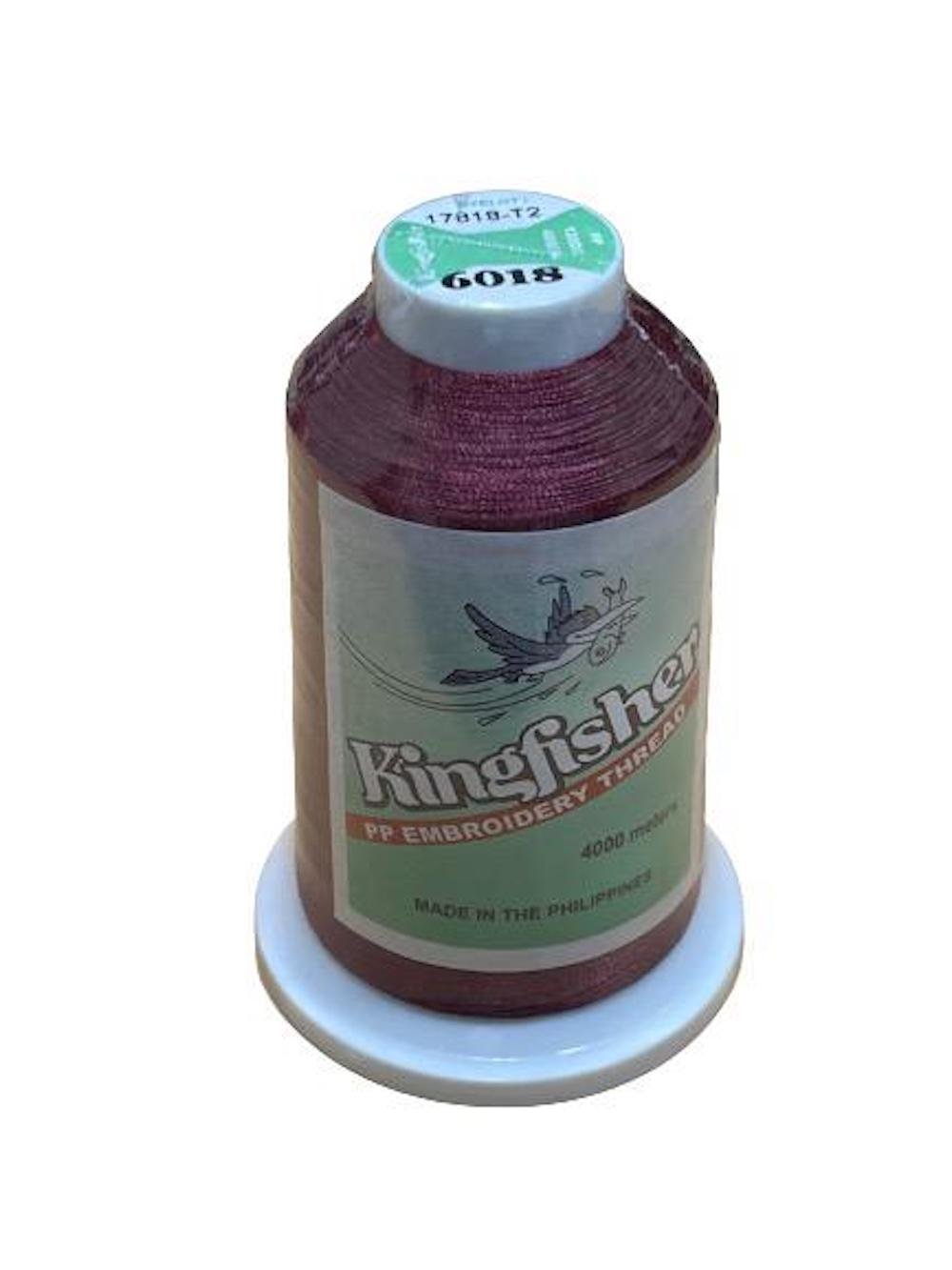 Kingfisher Polyester Embroidery Thread 4000m - Dark Wine 6018 - My Sewing Mall